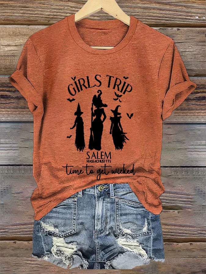Women's Salem Girls Trip Hocus Pocus Halloween Casual Tee