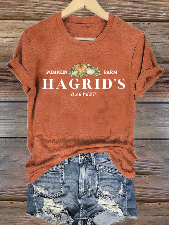 Women'S Hagrid’s Pumpkin Patch Print Casual T-Shirt