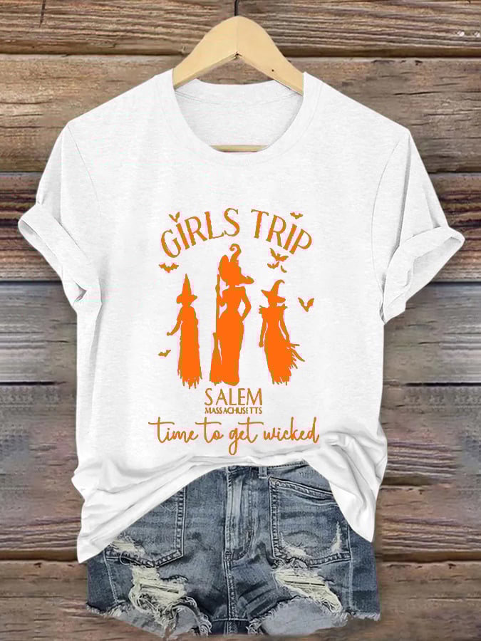 Women's Salem Girls Trip Hocus Pocus Halloween Casual Tee