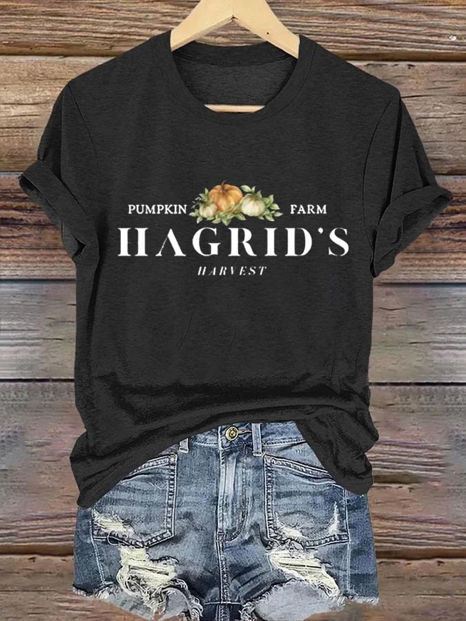 Women'S Hagrid’s Pumpkin Patch Print Casual T-Shirt