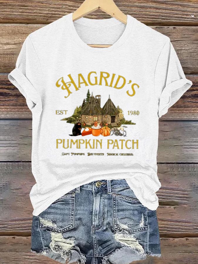 Women'S Hagrid’s Pumpkin Patch Print Casual T-Shirt