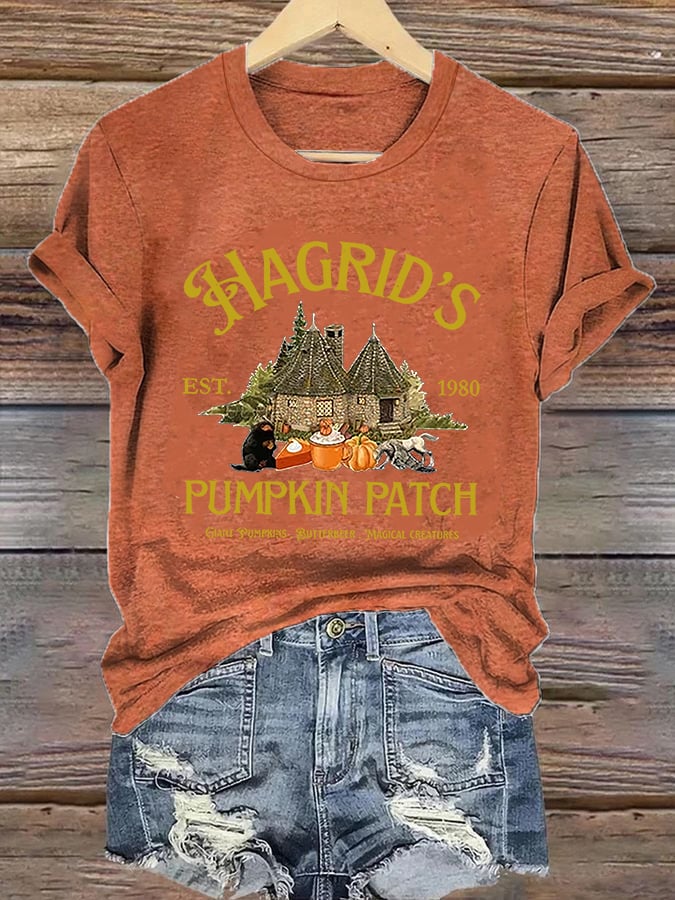 Women'S Hagrid’s Pumpkin Patch Print Casual T-Shirt