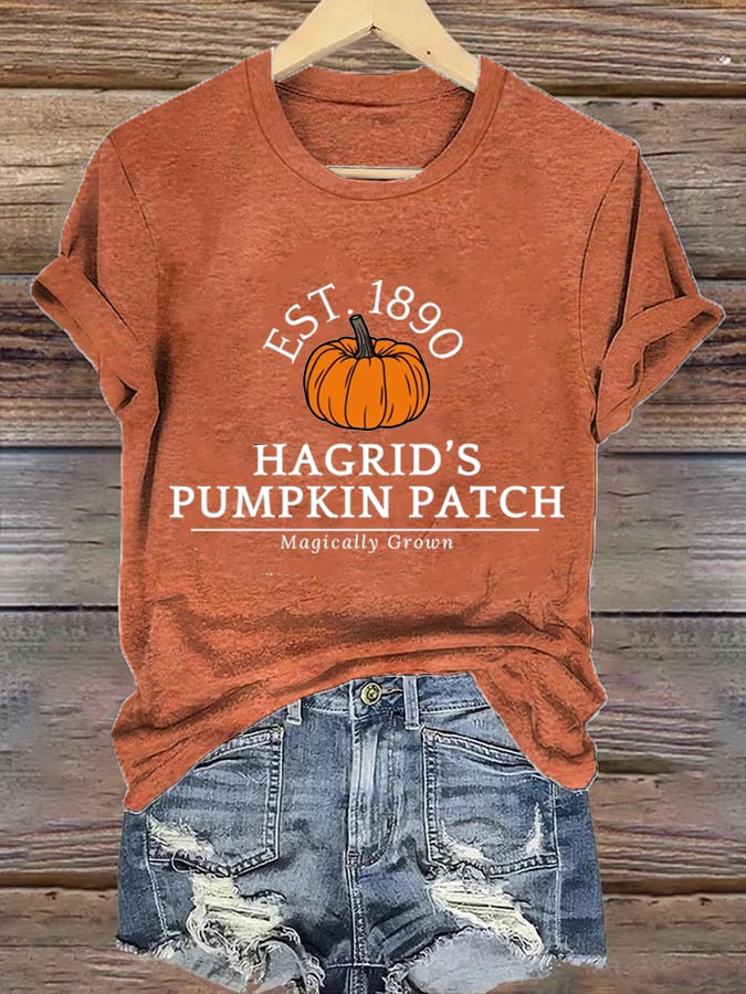 Women'S Hagrid’s Pumpkin Patch Print Casual T-Shirt