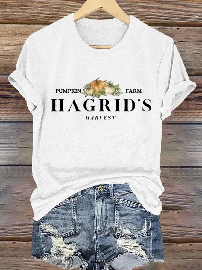 Women'S Hagrid’s Pumpkin Patch Print Casual T-Shirt