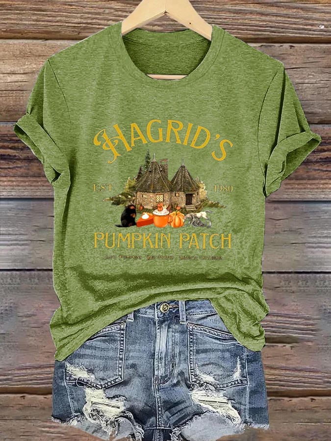 Women'S Hagrid’s Pumpkin Patch Print Casual T-Shirt