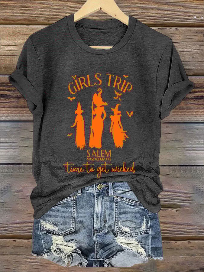 Women's Salem Girls Trip Hocus Pocus Halloween Casual Tee