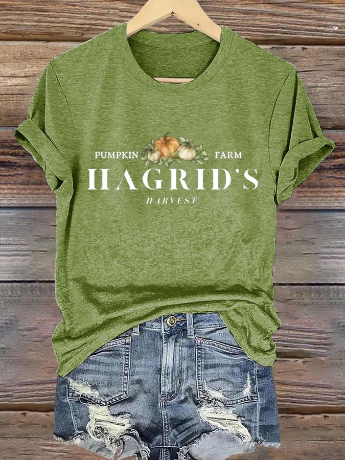 Women'S Hagrid’s Pumpkin Patch Print Casual T-Shirt