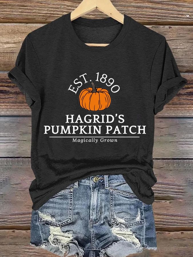 Women'S Hagrid’s Pumpkin Patch Print Casual T-Shirt