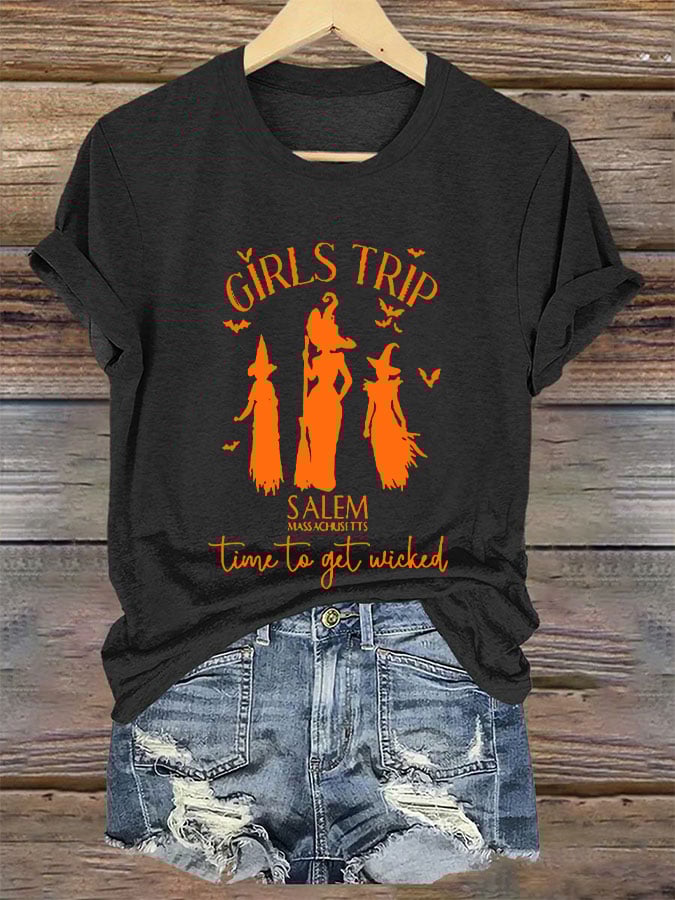 Women's Salem Girls Trip Hocus Pocus Halloween Casual Tee