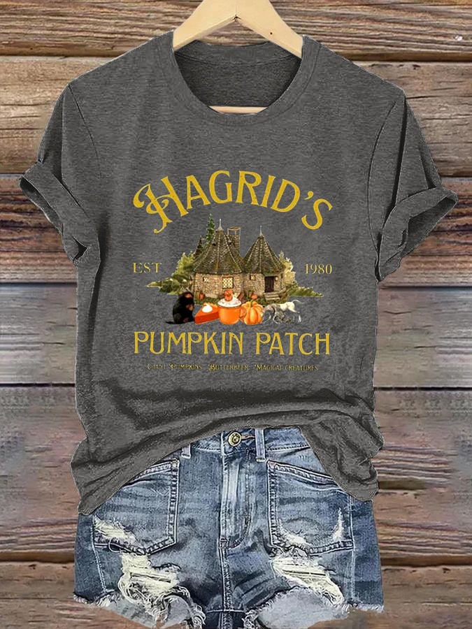 Women'S Hagrid’s Pumpkin Patch Print Casual T-Shirt
