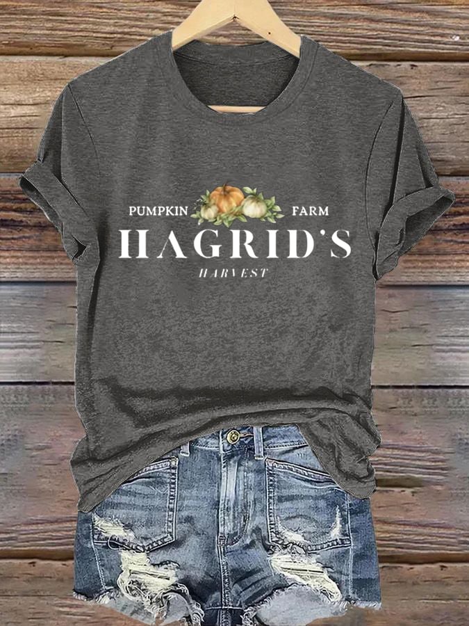 Women'S Hagrid’s Pumpkin Patch Print Casual T-Shirt
